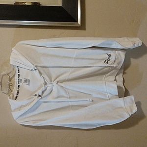 Super cute white hoodie by Pink. Like new size small